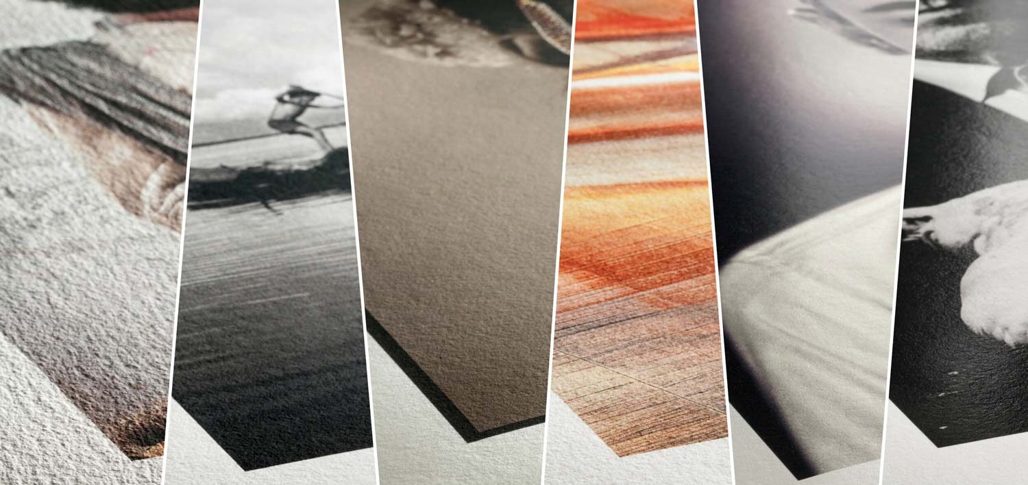 Bredt udvalg af FineArt-papirer: mat, struktur, glat, baryta, blank, satin og luster