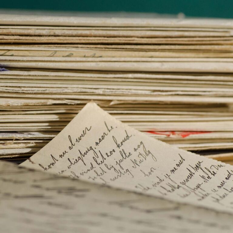 Large pile of old documents and handwritten letters - OCR scanning at PIGS in Oslo